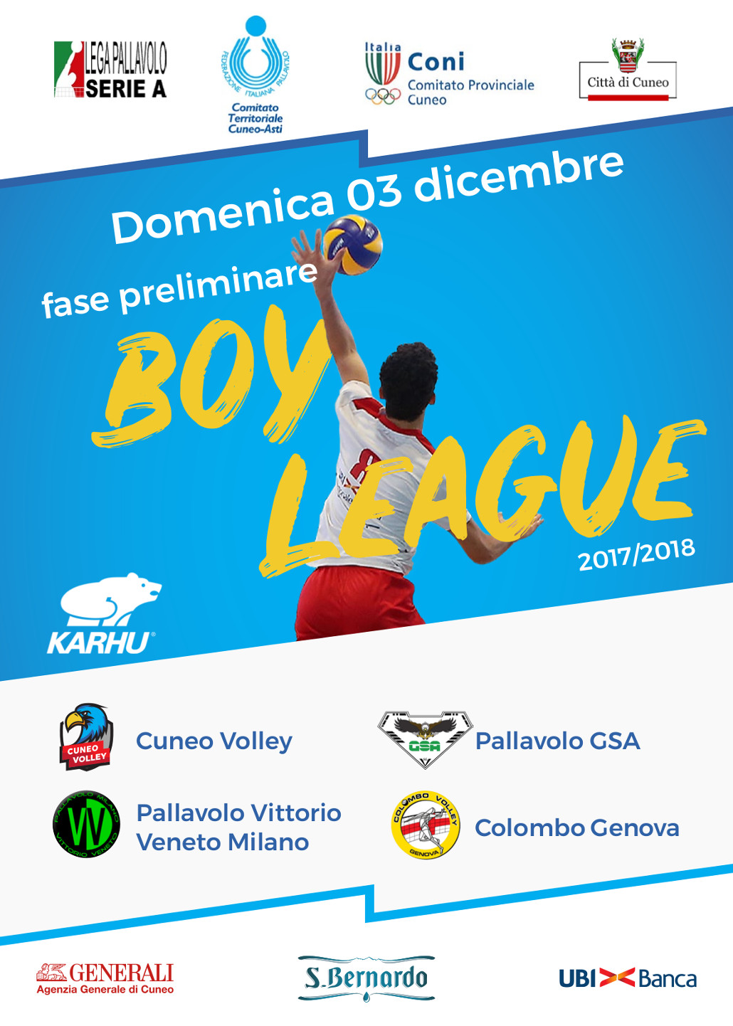 Boy league Under 14, Cuneo ospita il turno preliminare